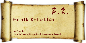 Putnik Krisztián névjegykártya